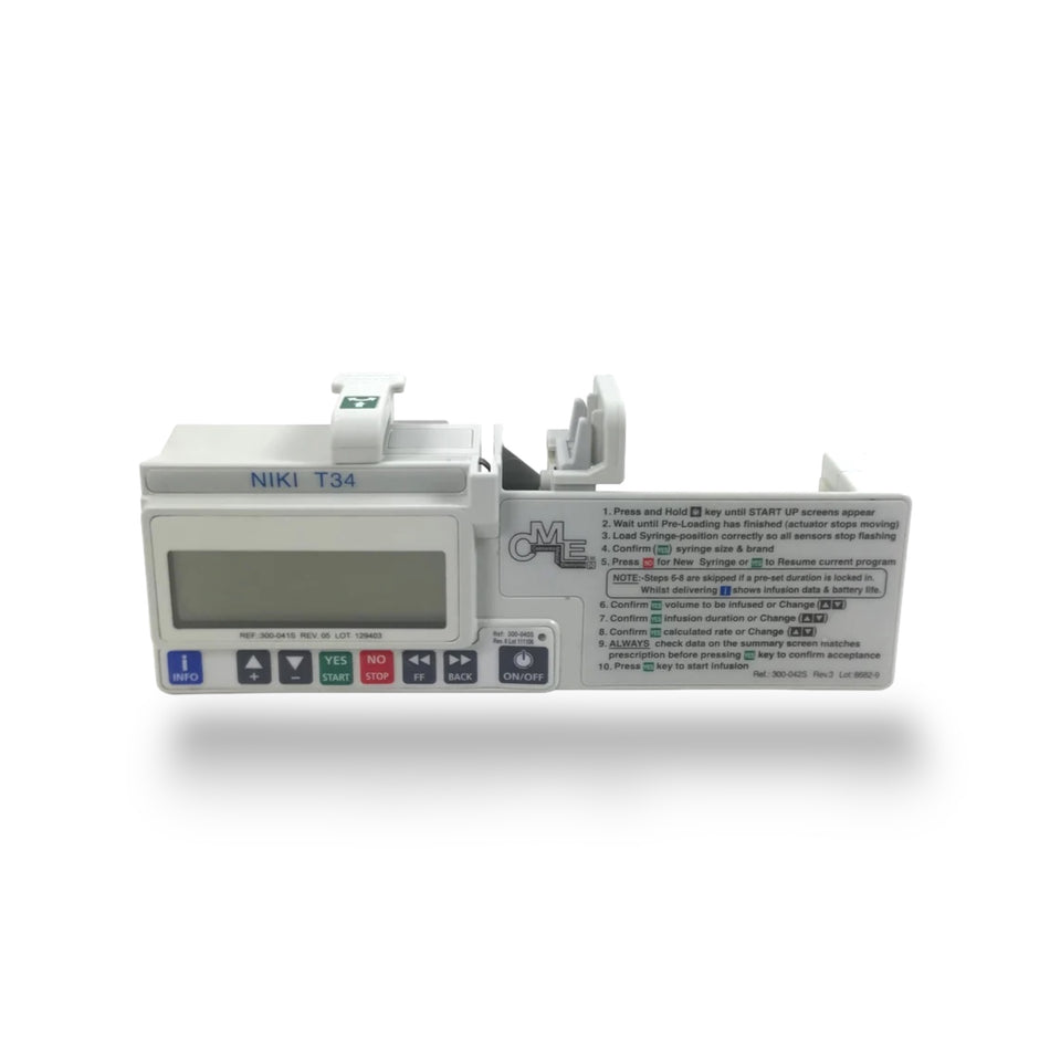 Pompe à perfusion CME McKinley T34 avec écran LCD.